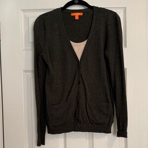 Joe Fresh Charcoal Cardigan Sweater w tank